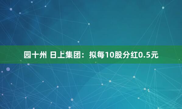 园十州 日上集团：拟每10股分红0.5元